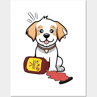 Funny happy Dog spilled BBQ sauce Posters and Art